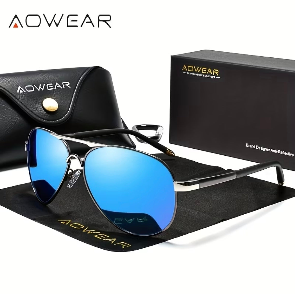 AOWEAR

UV400 Pilot Sunglasses Men Polarized Mirror Driving Sunglasses