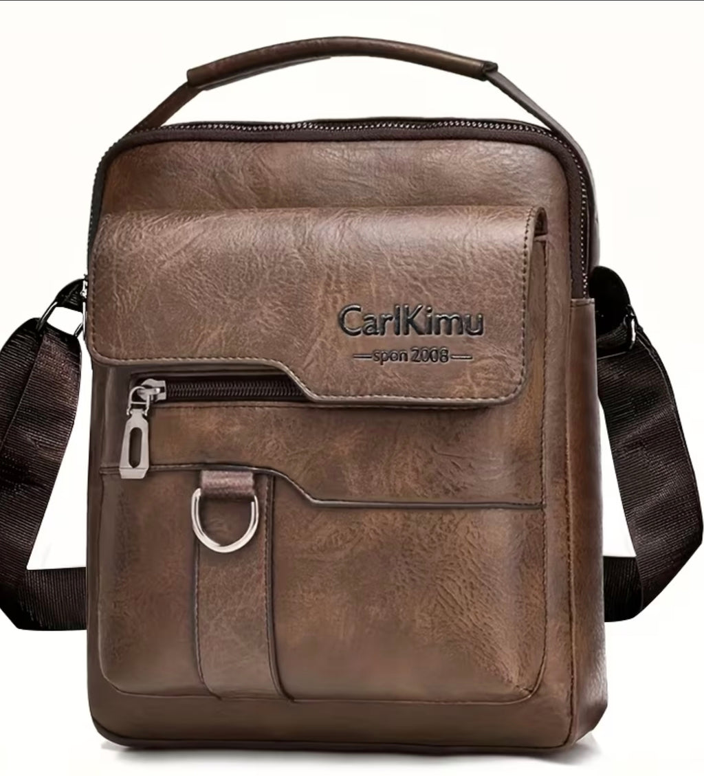 Men's Casual Crossbody Bag Zipper Shoulder Handbag